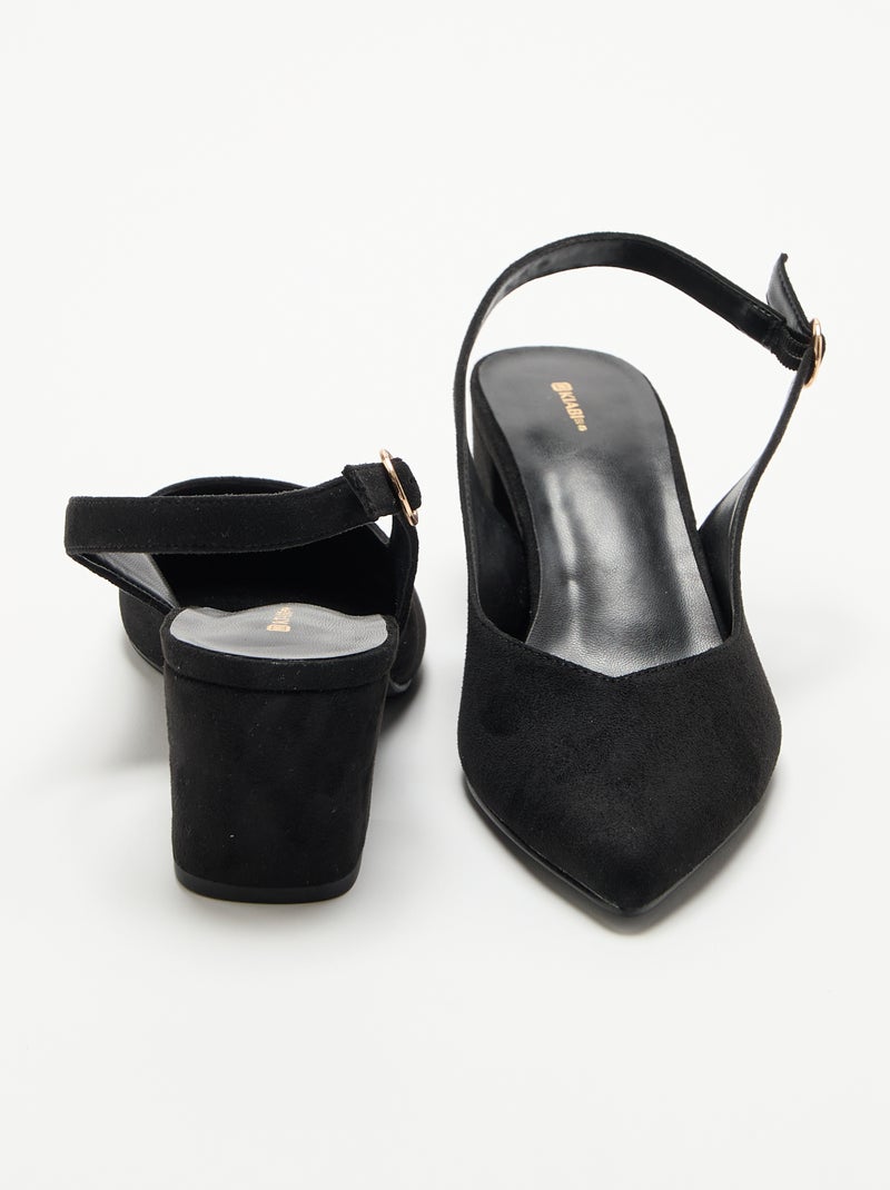 Décolleté a punta con tacco quadrato Nero - Kiabi