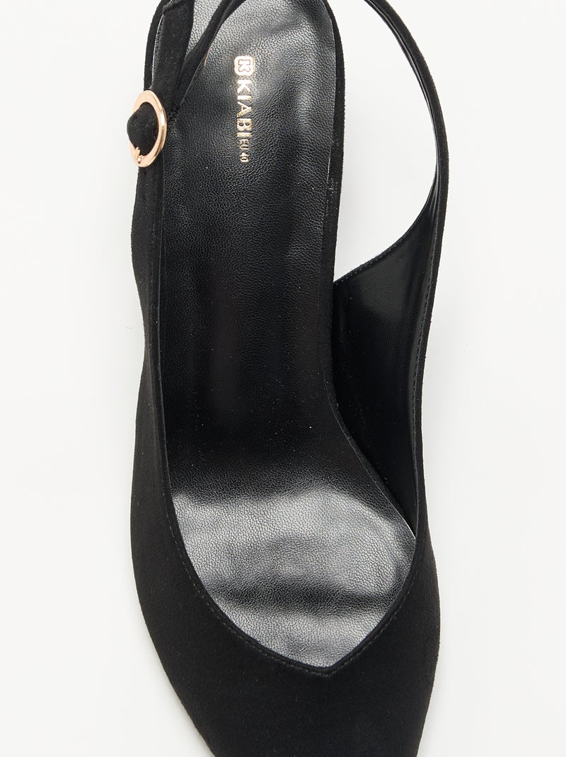 Décolleté a punta con tacco quadrato Nero - Kiabi
