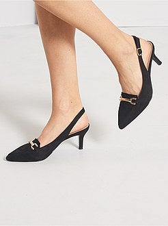Décolleté aperte in pelle scamosciata - Kiabi