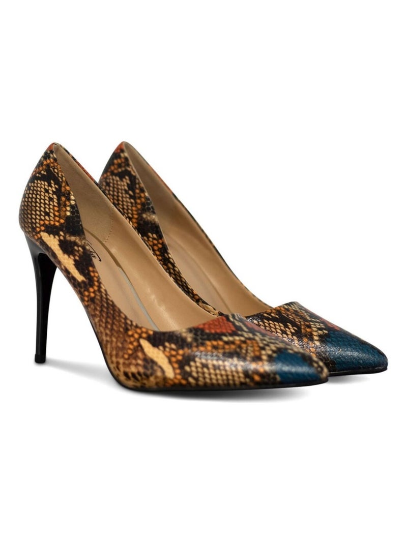 Décolleté in pelle di serpente Kebello Blu - Kiabi