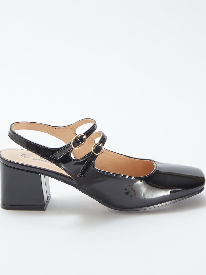 Décolleté in vernice e doppia fibbia NERO - Kiabi