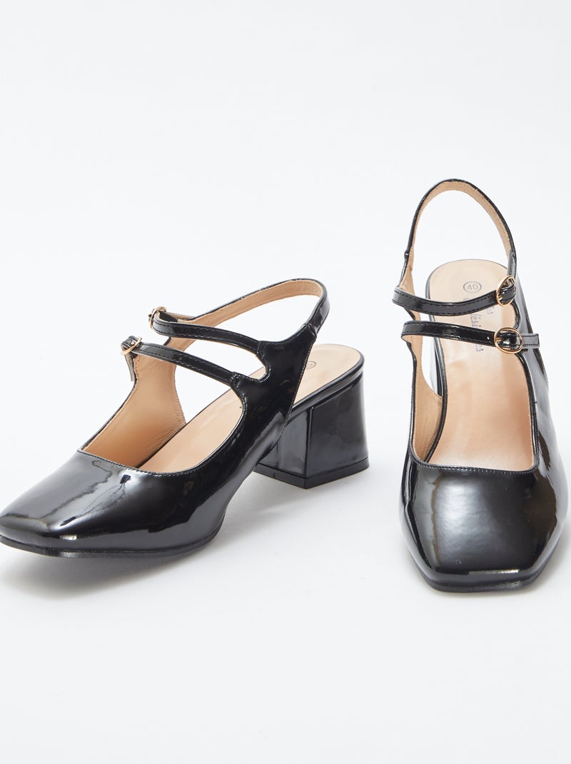 Décolleté in vernice e doppia fibbia NERO - Kiabi