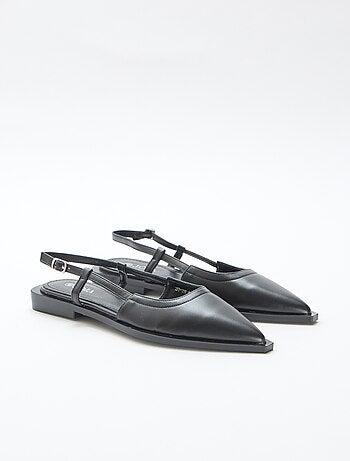 Décolleté open-toe con tacco basso