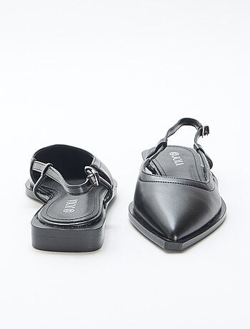 Décolleté open-toe con tacco basso