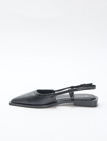 Décolleté open-toe con tacco basso