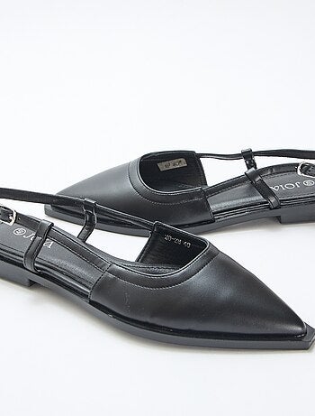 Décolleté open-toe con tacco basso