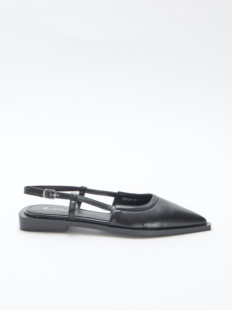 Décolleté open-toe con tacco basso Nero - Kiabi