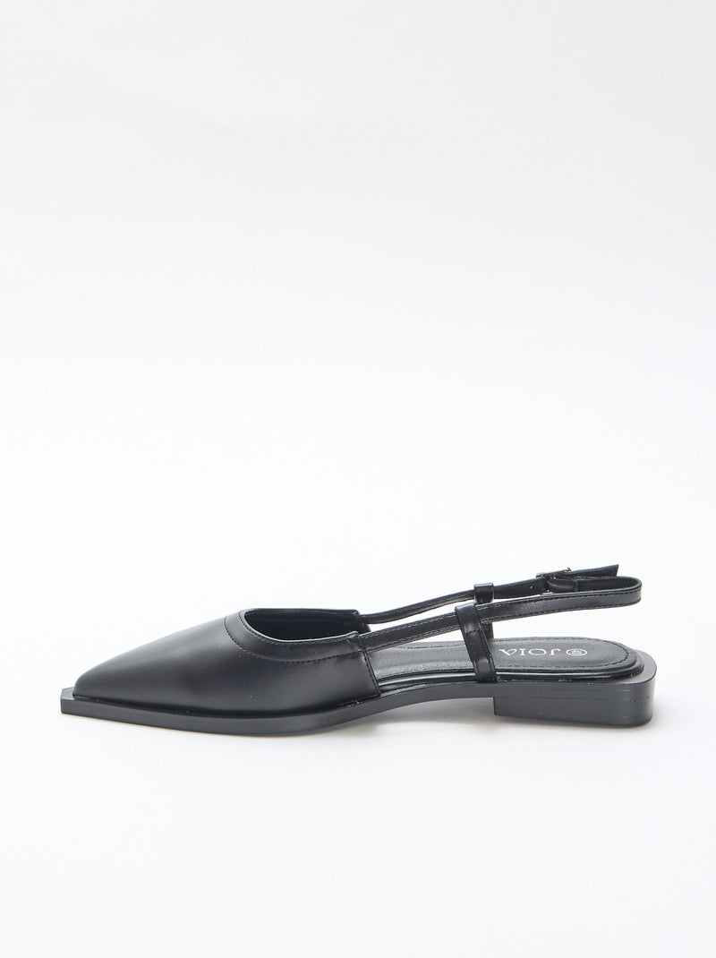 Décolleté open-toe con tacco basso Nero - Kiabi