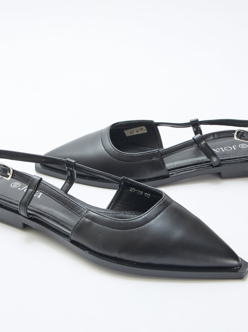 Décolleté open-toe con tacco basso Nero - Kiabi