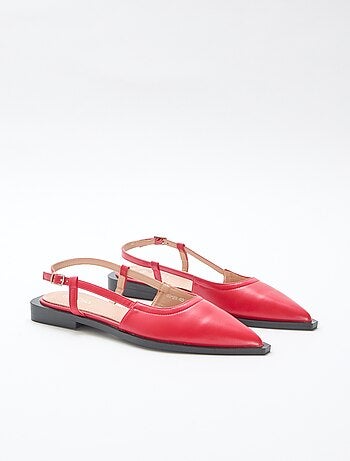 Décolleté open-toe con tacco basso