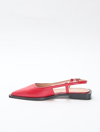 Décolleté open-toe con tacco basso