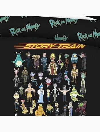 Decorazione Camera - Completo Letto Matrimoniale in Cotone Rick e Morty - Copripiumino 240x220 cm