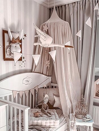 Decorazione da parete in lino per cameretta cicogna | SEVIRA KIDS