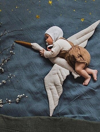 Decorazione da parete in lino per cameretta cicogna | SEVIRA KIDS
