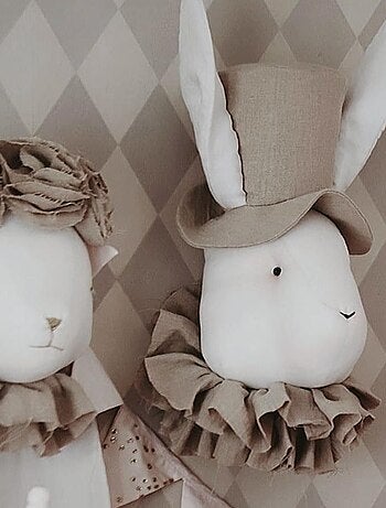 Decorazione da parete in lino per cameretta coniglio | SEVIRA KIDS