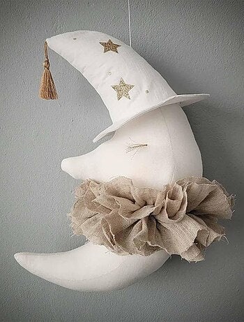 Decorazione da parete in lino per cameretta luna | sevira kids | sevira kids