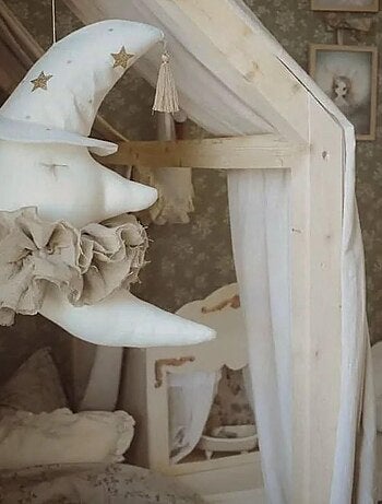 Decorazione da parete in lino per cameretta luna | sevira kids | sevira kids