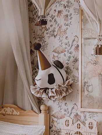 Decorazione da parete in lino per cameretta panda | sevira kids | sevira kids
