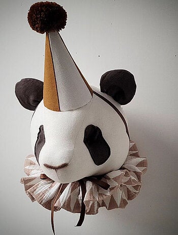 Decorazione da parete in lino per cameretta panda | sevira kids | sevira kids