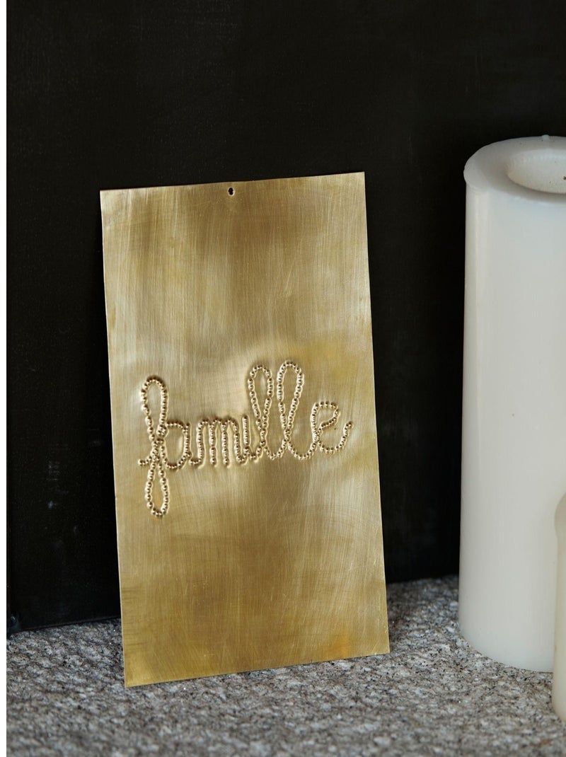 Decorazione da parete in ottone martellato FAMILY Dorato/Oro - Kiabi