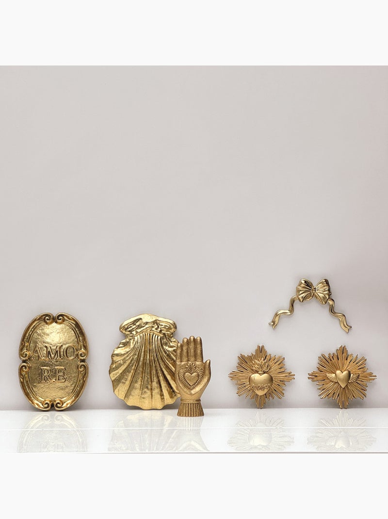 Decorazione murale a forma di conchiglia con rilievo scolpito Dorato/Oro - Kiabi