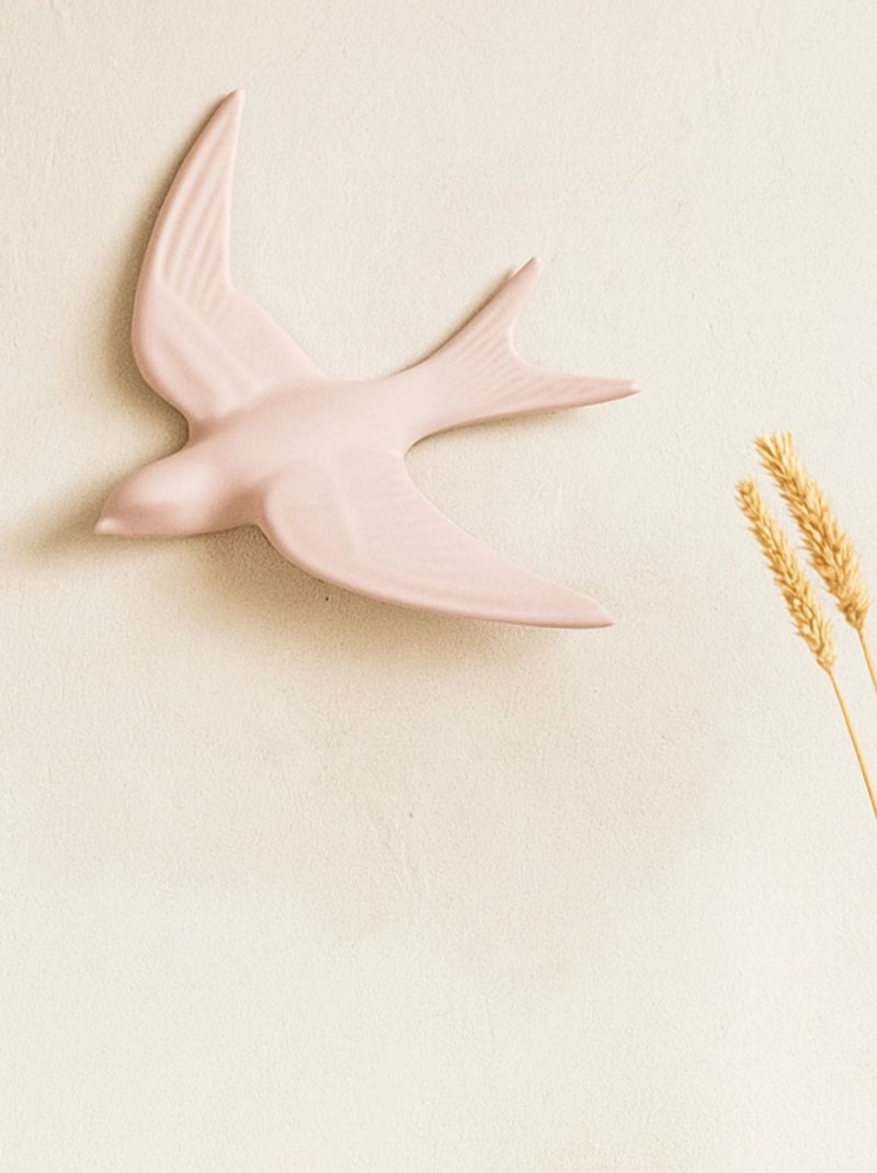 Decorazione murale in resina con rondine Grigio rosa - Kiabi