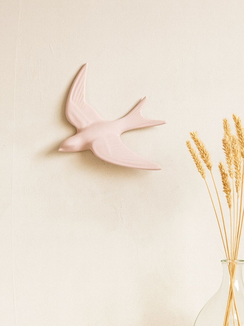 Decorazione murale in resina con rondine Grigio rosa - Kiabi