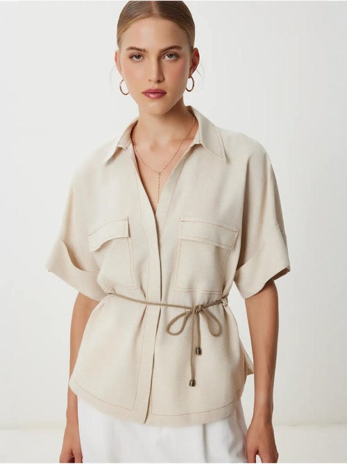 Deliziosa camicia ampia con coulisse e dettaglio di rilegatura istanbul - Kiabi Deliziosa camicia ampia con coulisse e dettaglio di rilegatura istanbul - Kiabi