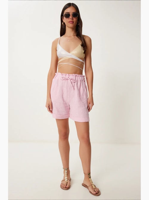 Deliziosi mini shorts a vita alta con coulisse e dettaglio di rilegatura istanbul - Kiabi Deliziosi mini shorts a vita alta con coulisse e dettaglio di rilegatura istanbul - Kiabi