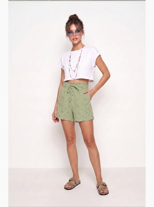 Deliziosi mini shorts a vita alta con coulisse e dettaglio di rilegatura istanbul - Kiabi Deliziosi mini shorts a vita alta con coulisse e dettaglio di rilegatura istanbul - Kiabi
