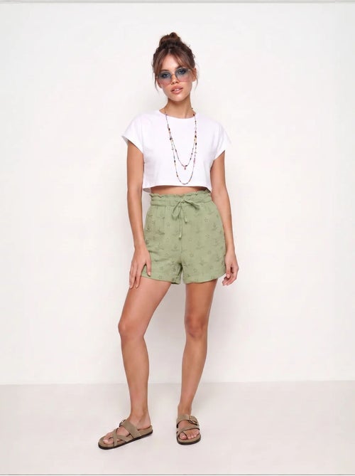 Deliziosi mini shorts a vita alta con coulisse e dettaglio di rilegatura istanbul - Kiabi Deliziosi mini shorts a vita alta con coulisse e dettaglio di rilegatura istanbul - Kiabi
