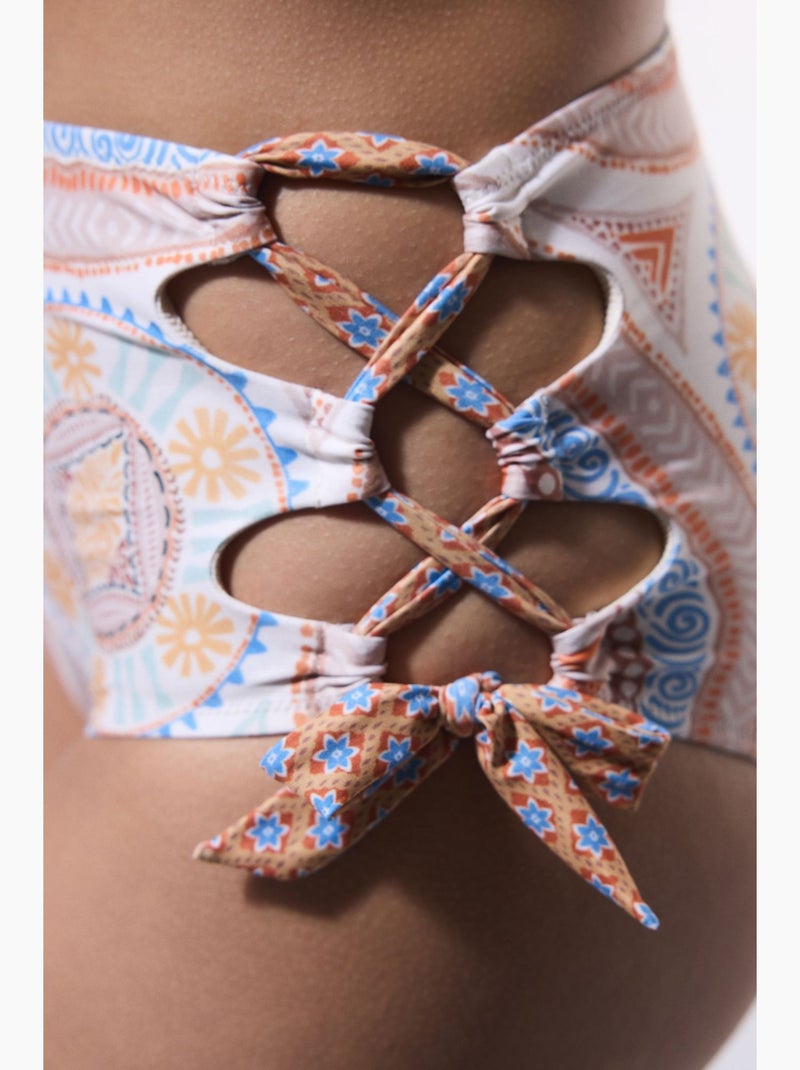 Della high fashion slip bikini a vita alta penti Bianco Arancio Blu - Kiabi