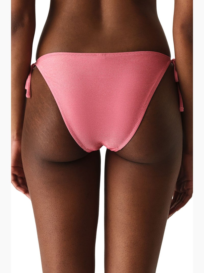 Denisse ruffle slip bikini con volant, vita media penti Rosa - Kiabi