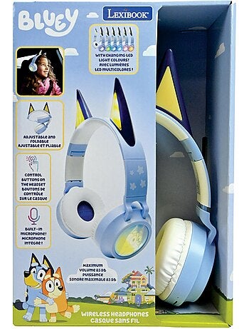 Design 3D Bluey Cuffie Bluetooth® e Wired pieghevoli con limitazione sicura del volume