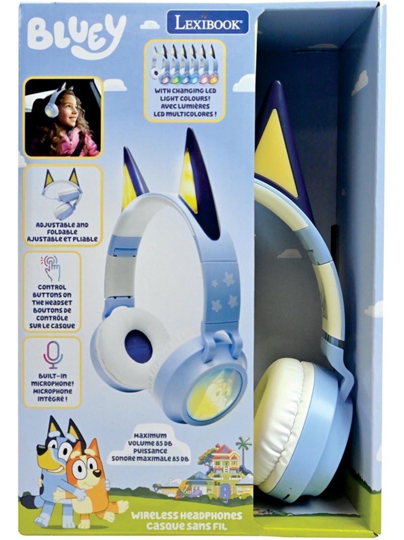 Design 3D Bluey Cuffie Bluetooth® e Wired pieghevoli con limitazione sicura del volume Blu - Kiabi