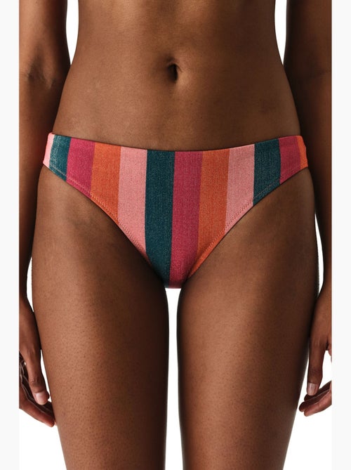 Devin slip bikini a righe con filo metallico e vita media penti - Kiabi