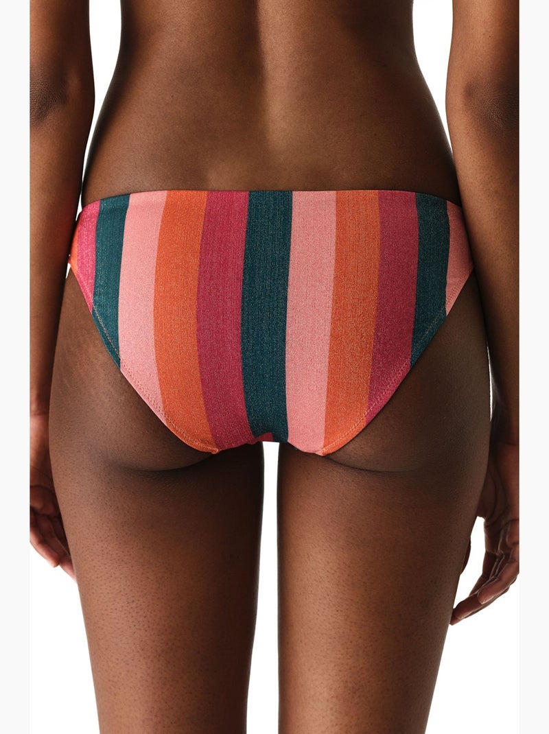 Devin slip bikini a righe con filo metallico e vita media penti Rosa fluo - Kiabi