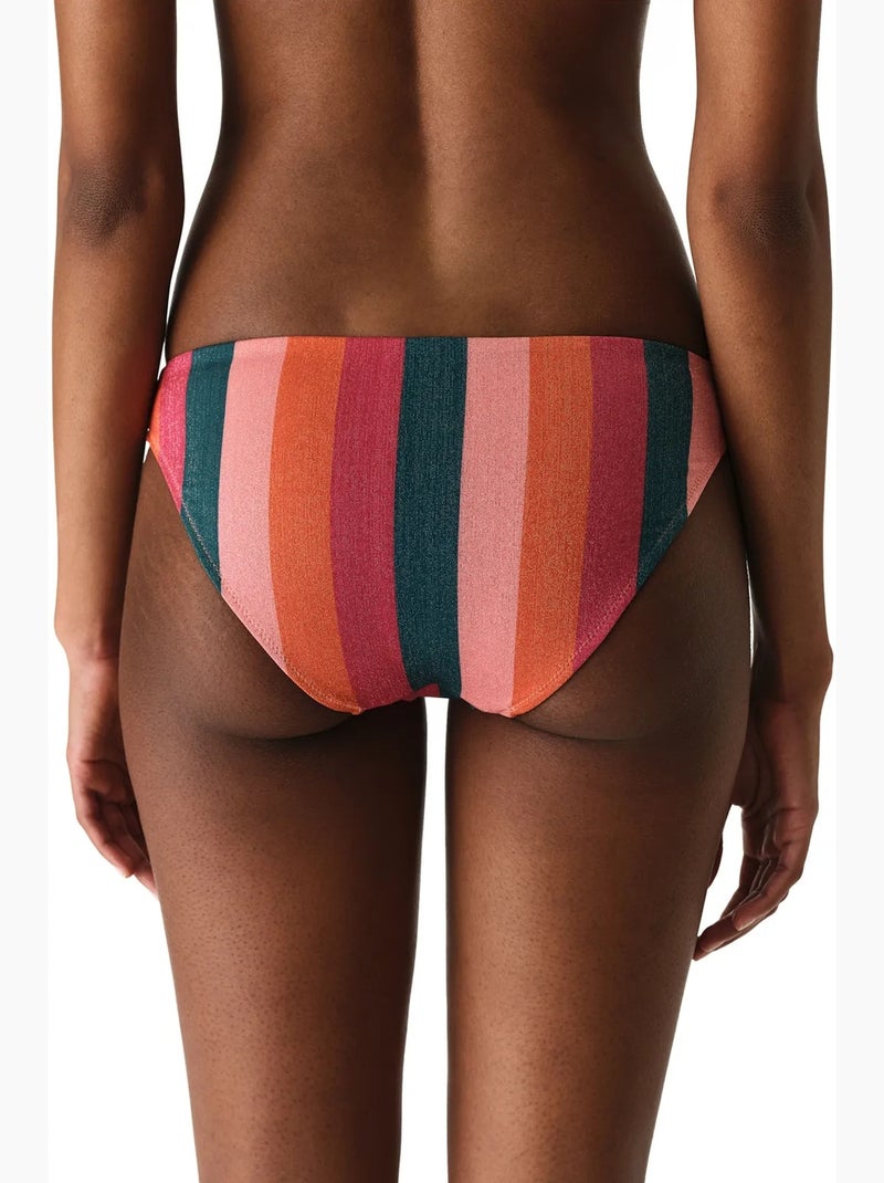 Devin slip bikini a righe con filo metallico e vita media penti Rosa fluo - Kiabi