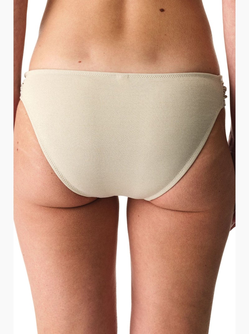 Devon arricciato sul lato, scintillante, slip bikini a vita media penti Beige argilla - Kiabi