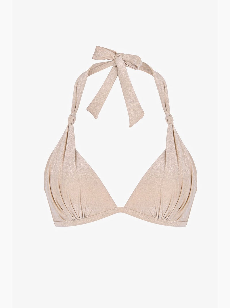 Devon top bikini arricciato lucido penti Beige argilla - Kiabi