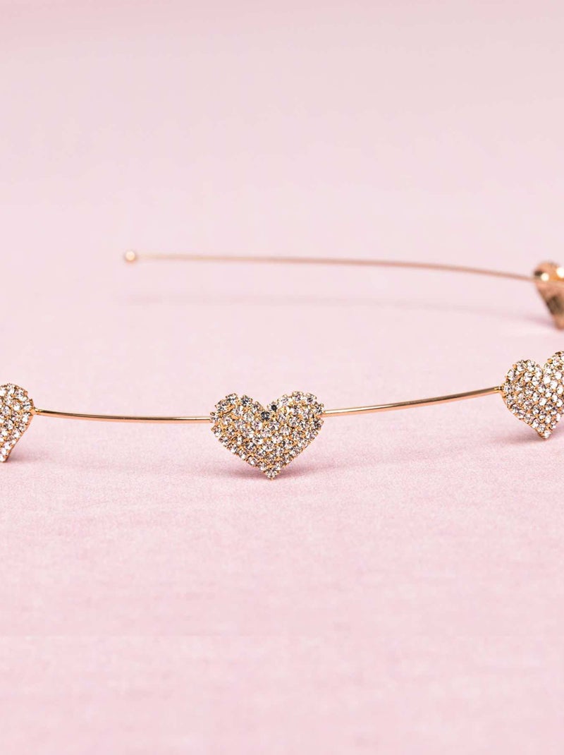 Diadema fascia per bambini cuori strass | great pretenders | great pretenders Rosa - Kiabi