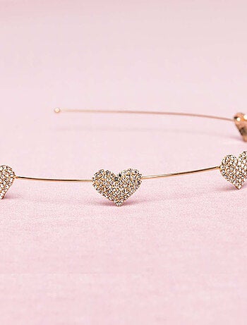 Diadema fascia per bambini cuori strass | Great Pretenders