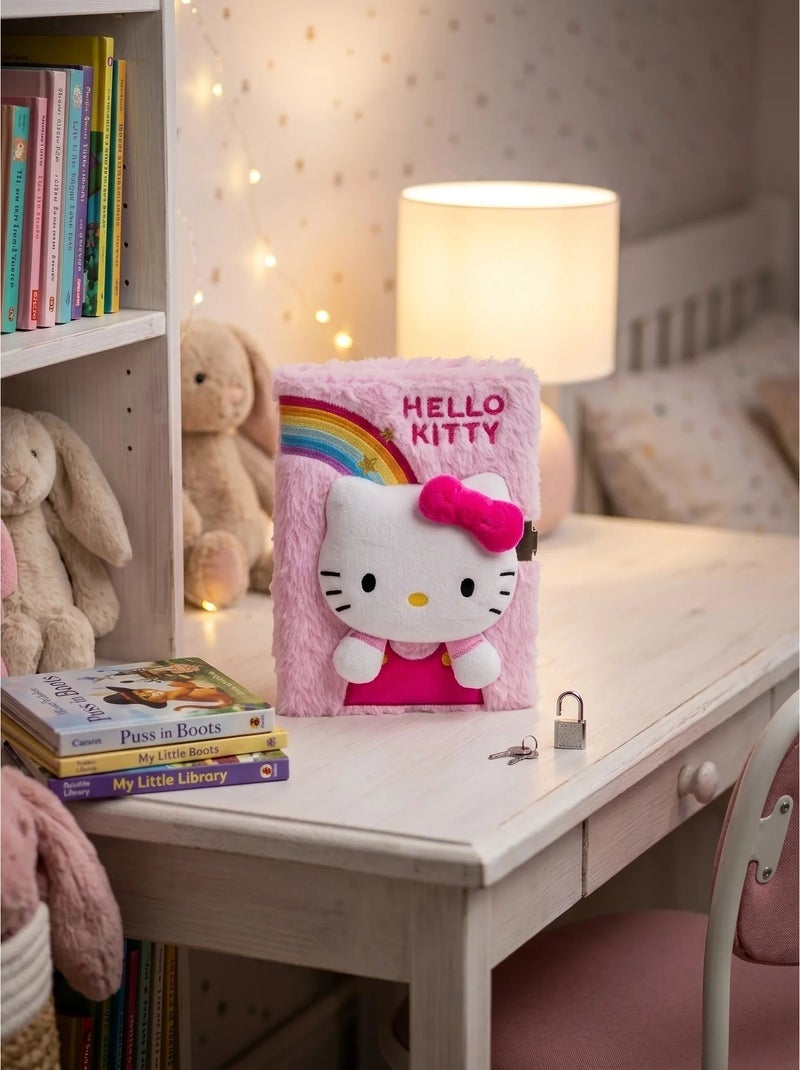 Diario peluche 3d a5 con lucchetto hello kitty sanrio Bianco - Kiabi