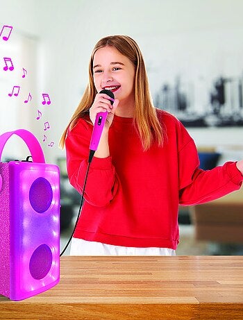 Diffusore Bluetooth® luminoso rosa con microfono