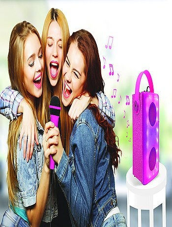 Diffusore Bluetooth® luminoso rosa con microfono