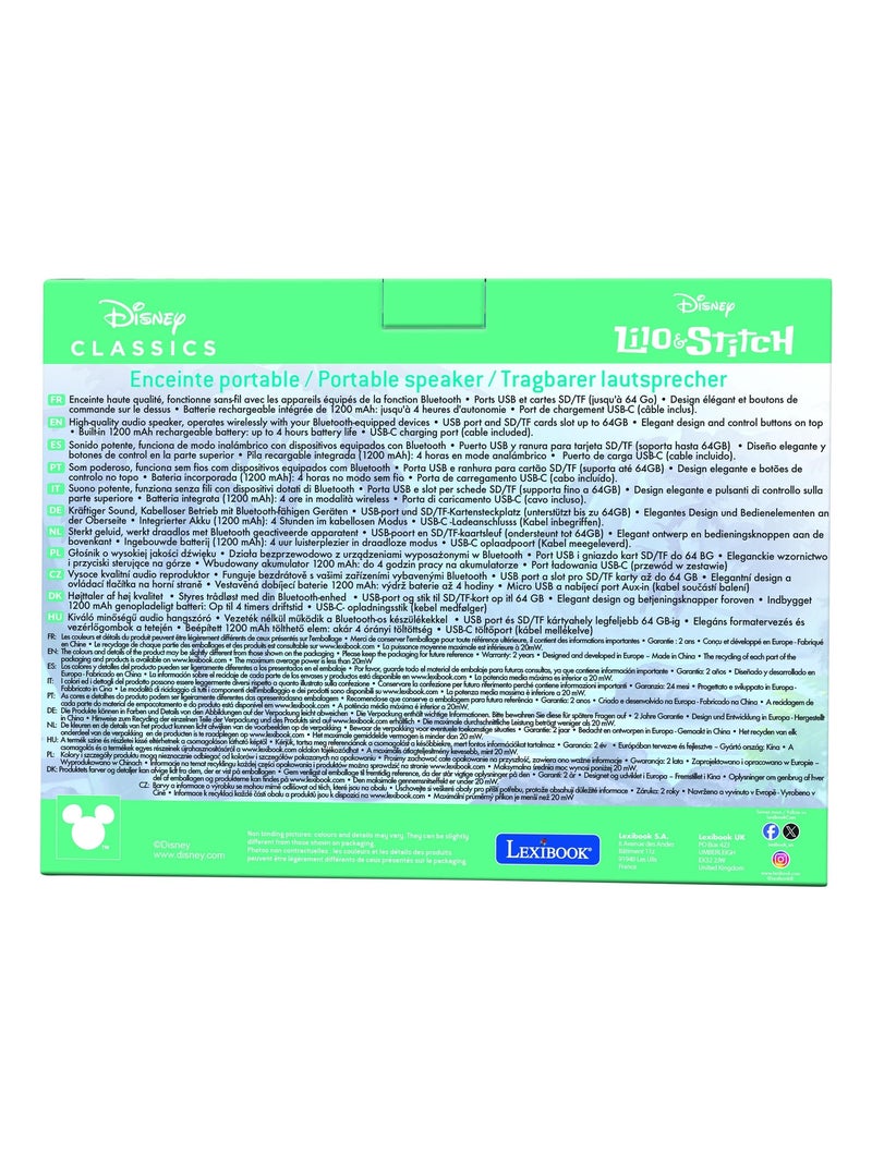 Diffusore portatile Bluetooth® Stitch con finitura in tessuto Blu - Kiabi