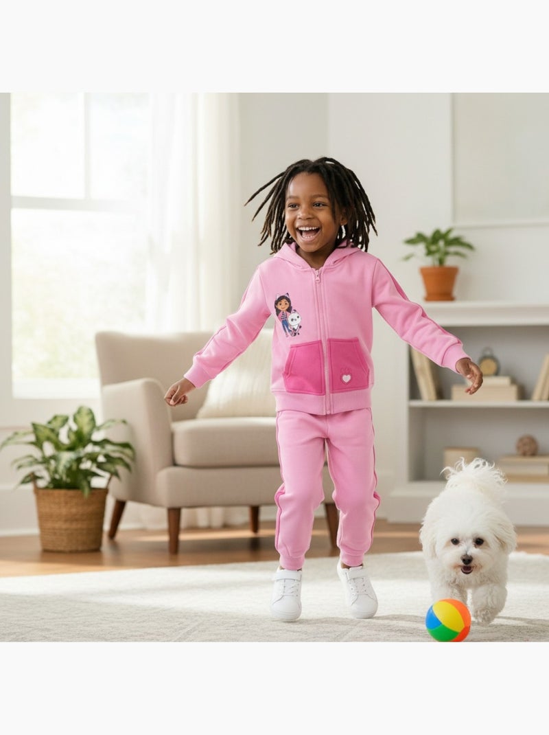 Disney - Completo giacca con cappuccio e pantaloni tuta bambina Rosa chiaro - Kiabi