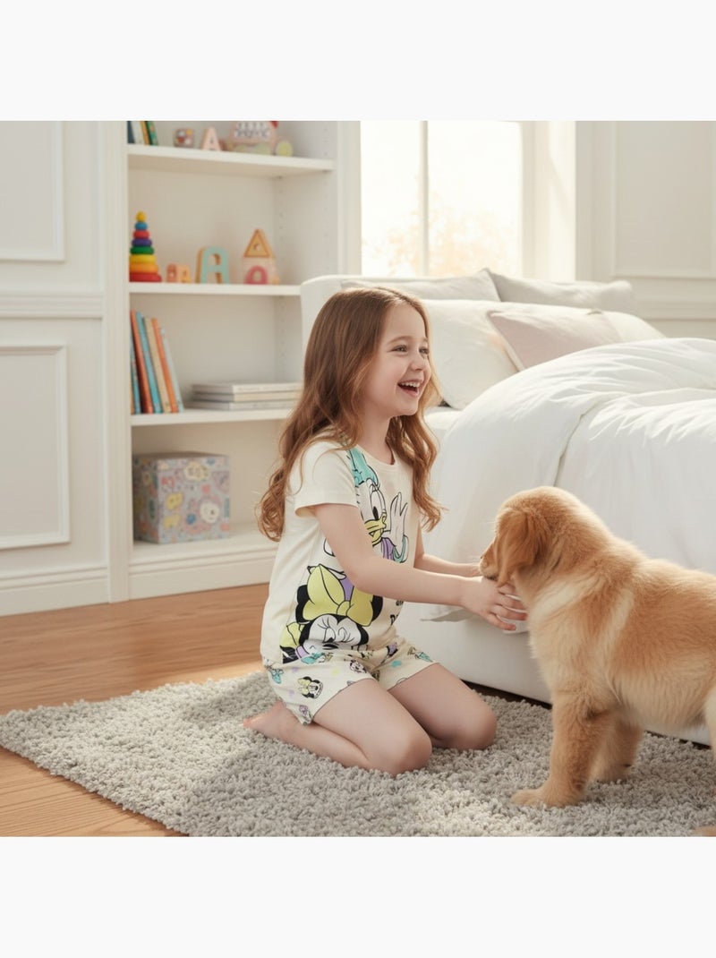 Disney - Completo maglietta e short bambina Bianco - Kiabi
