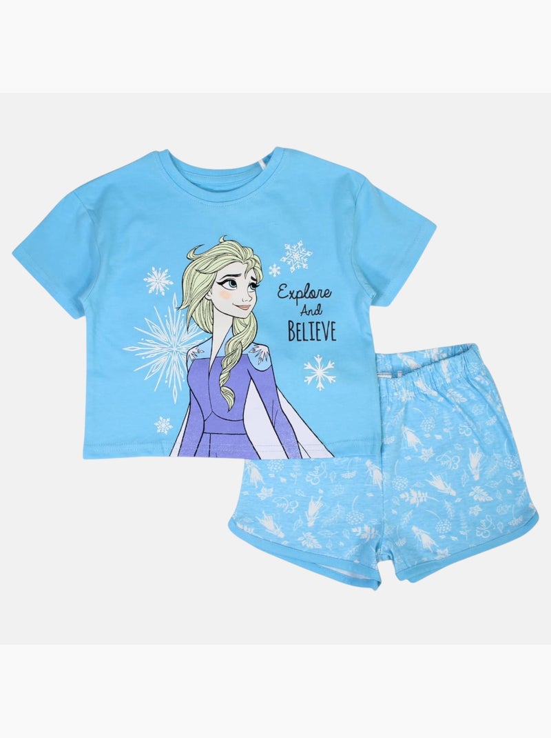 Disney - Completo maglietta e short bambina Blu - Kiabi