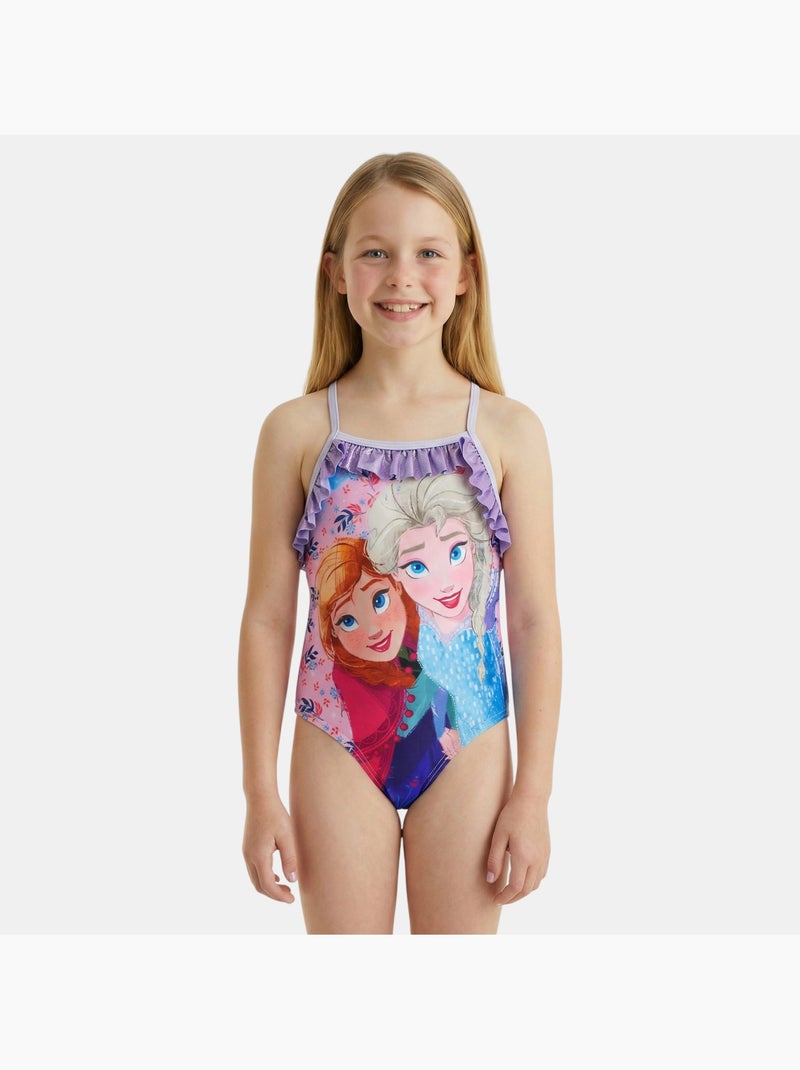 Disney - Costume da bagno bambina intero con pareo gonna coordinato Malva - Kiabi